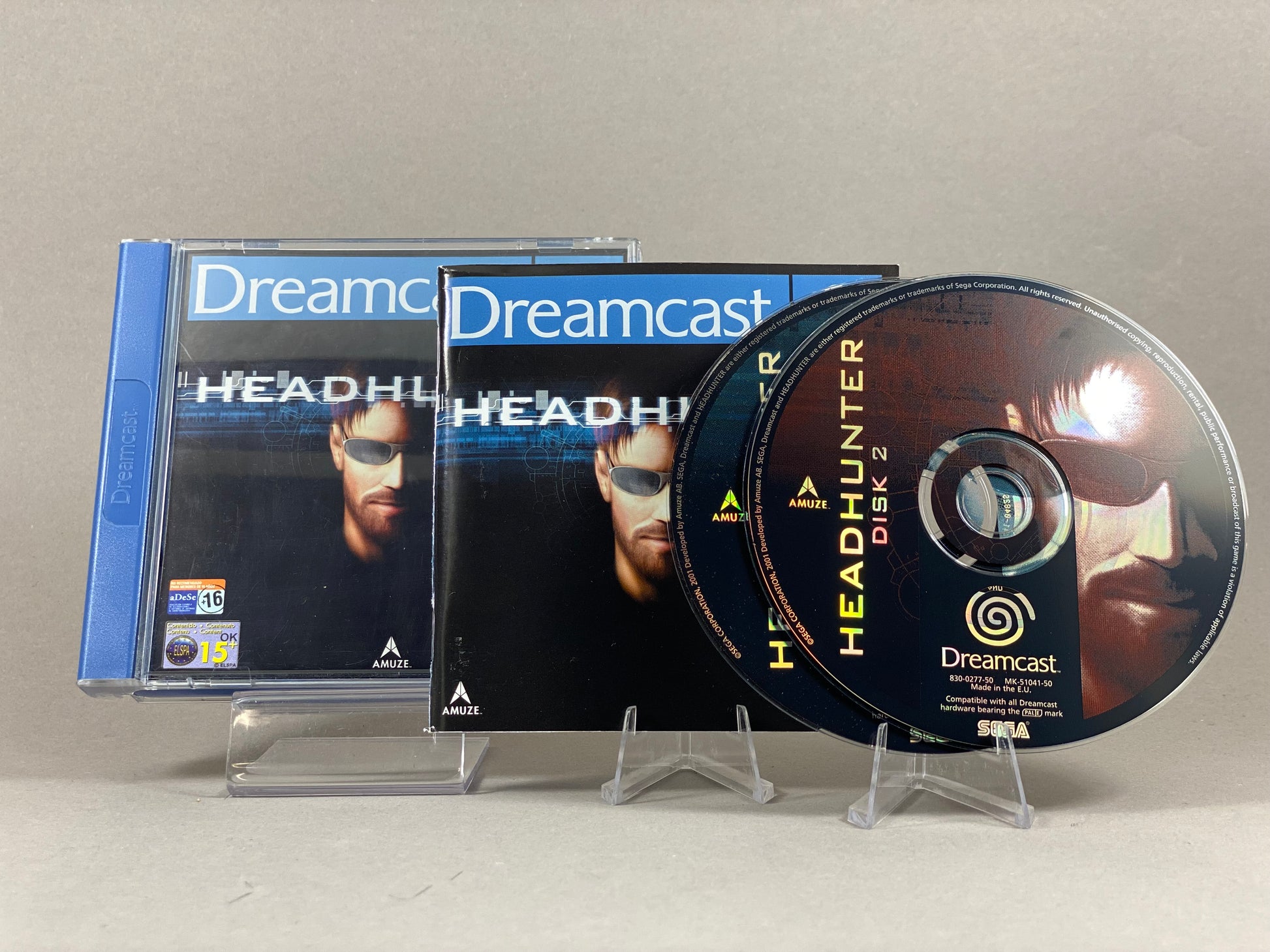 Sega Dreamcast Videospiel Headhunter Hülle mit Anleitung und Disc