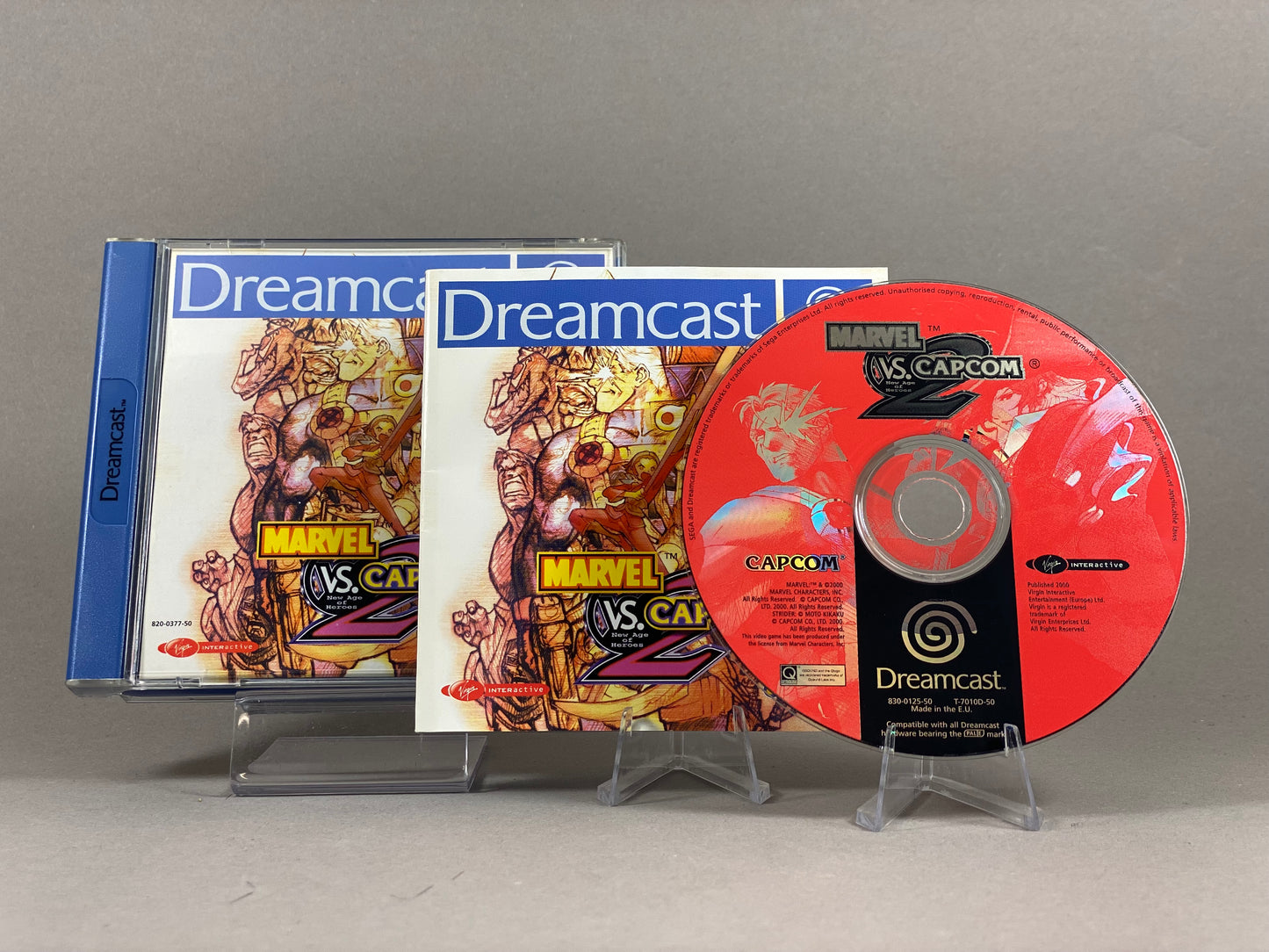 Sega Dreamcast Videospiel Marvel vs Capcom 2 Hülle mit Anleitung und Disc