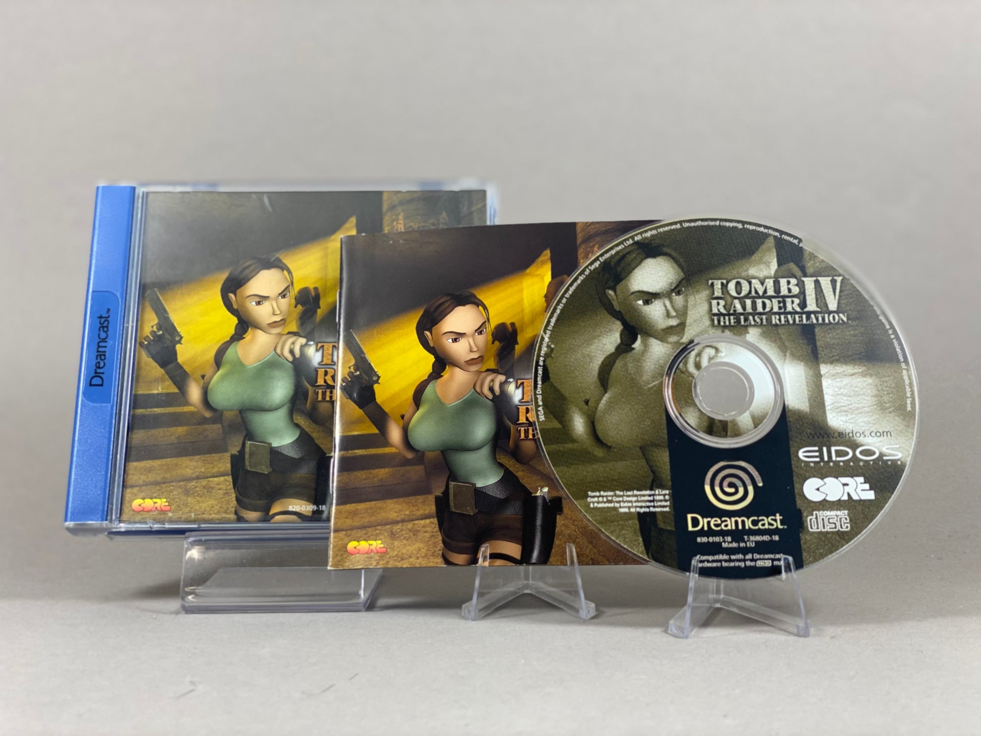 Sega Dreamcast Videospiel Tomb Raider 4 Hülle mit Anleitung und Disc