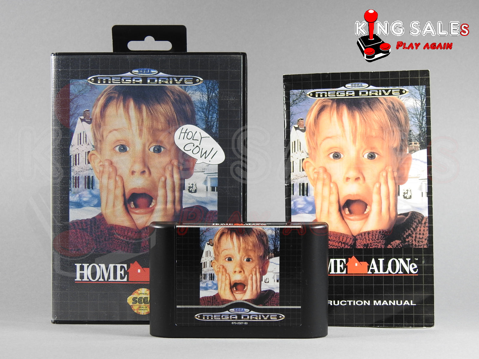 Sega Mega Drive Videospiel Home Alone Hülle mit Anleitung und Modul
