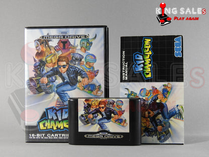 Sega Mega Drive Videospiel Kid Chameleon Hülle mit Anleitung und Modul