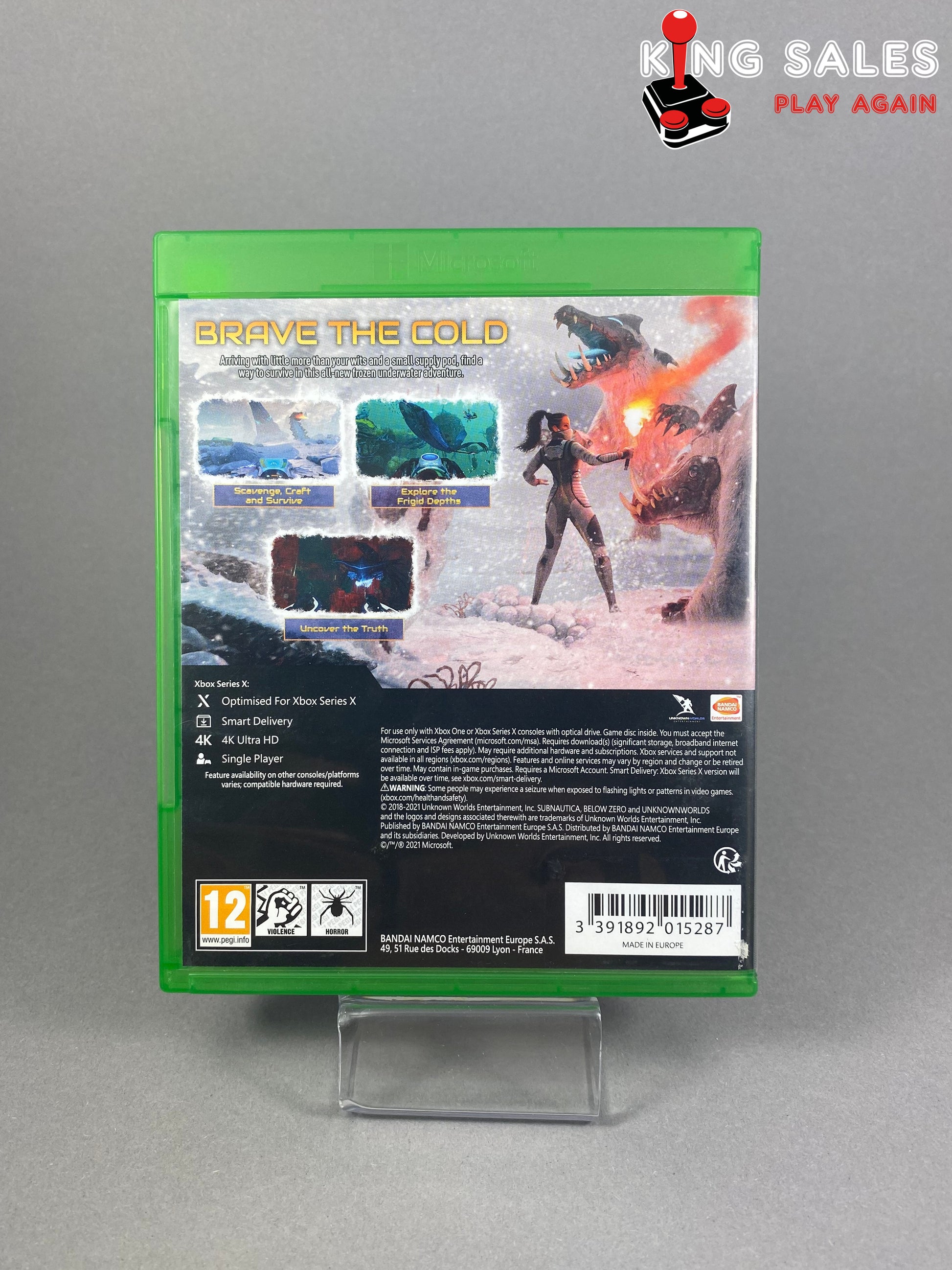 Xbox One Videospiel Subnautica Below Zero Cover von hinten