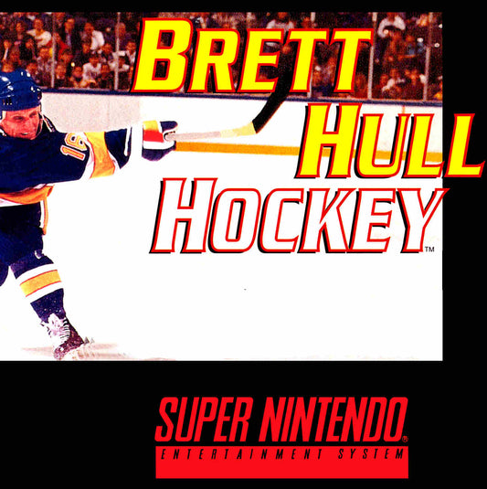 Super Nintendo Videospiel Brett Hull Hockey Modul von vorne