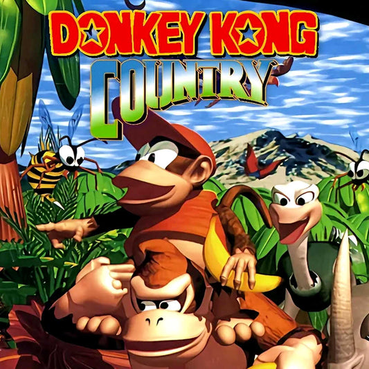 Super Nintendo Videospiel Donkey Kong Country Modul von vorne