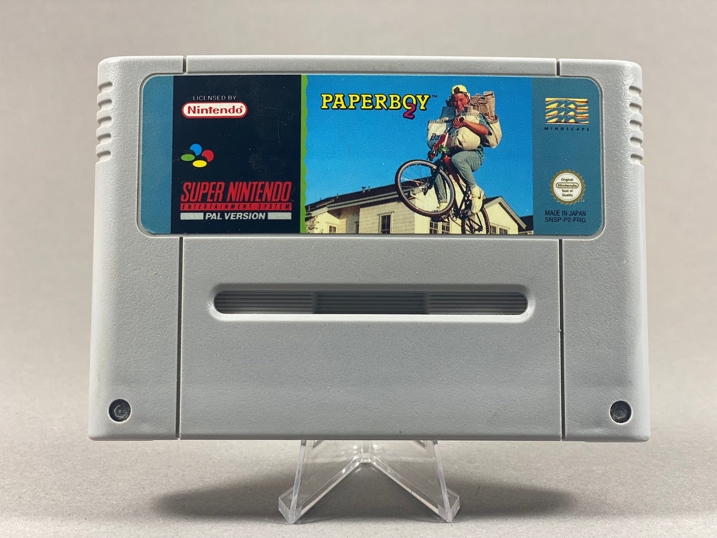 Super Nintendo Videospiel Paperboy Modul von vorne