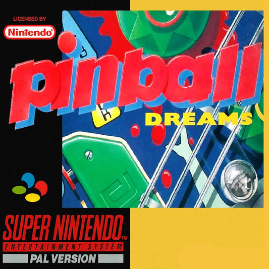 Super Nintendo Videospiel Pinball Dreams Modul von vorne