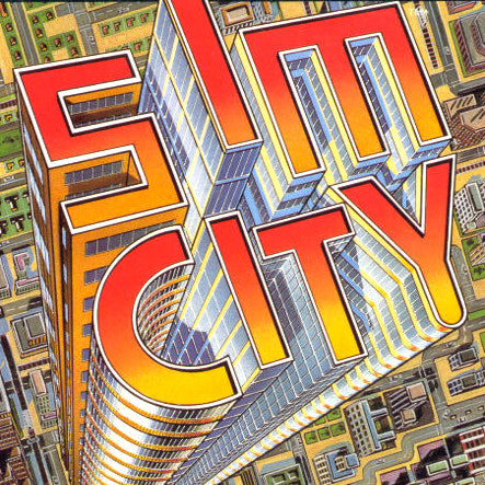 Super Nintendo Videospiel Sim City Modul von vorne