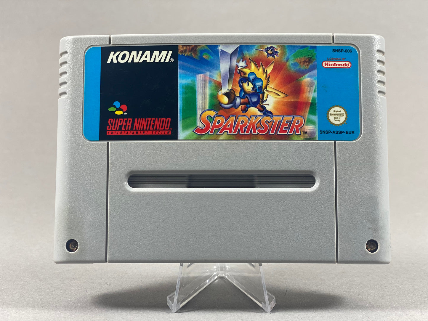 Super Nintendo Videospiel Sparkster Modul von vorne