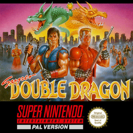 Super Nintendo Videospiel Super Double Dragon Modul von vorne