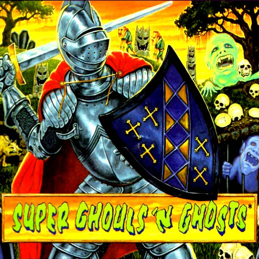 Super Nintendo Videospiel Super Ghouls n Ghosts Modul von vorne