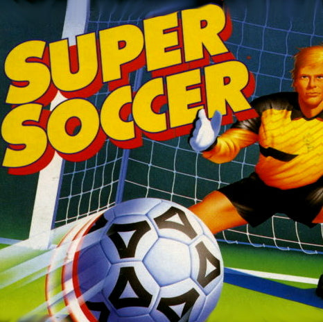 Super Nintendo Videospiel Super Soccer Modul von vorne