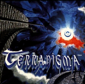 Super Nintendo Videospiel Terranigma Modul von vorne