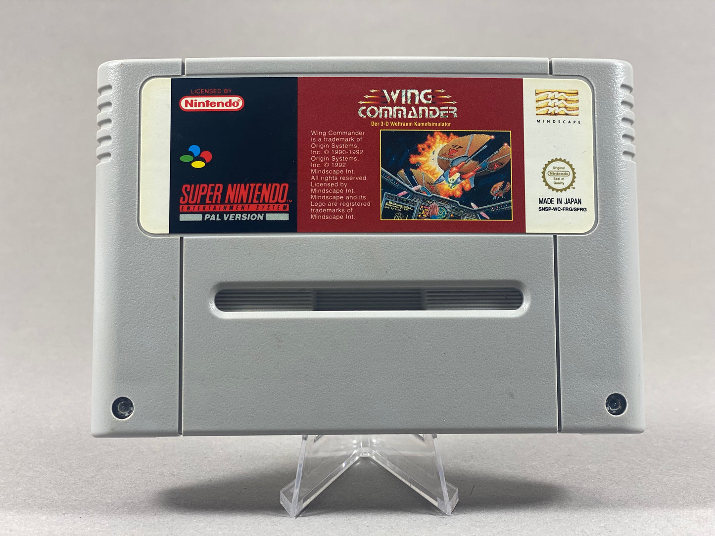 Super Nintendo Videospiel Wing Commander Modul von vorne