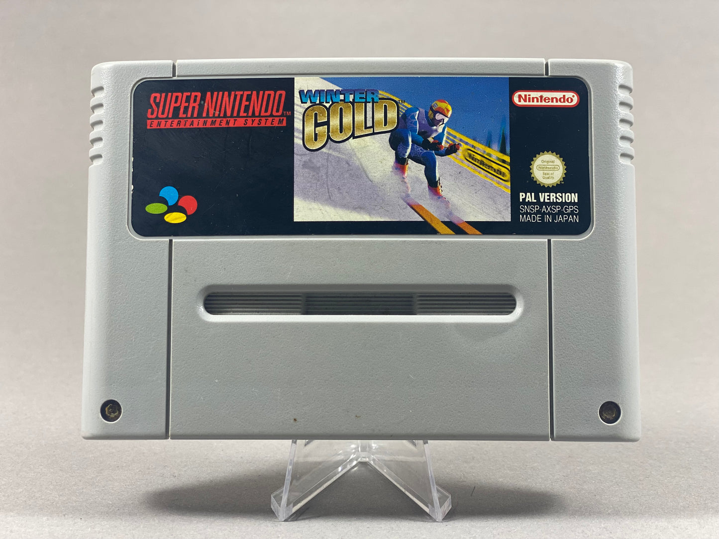 Super Nintendo Videospiel Winter Gold Modul von vorne