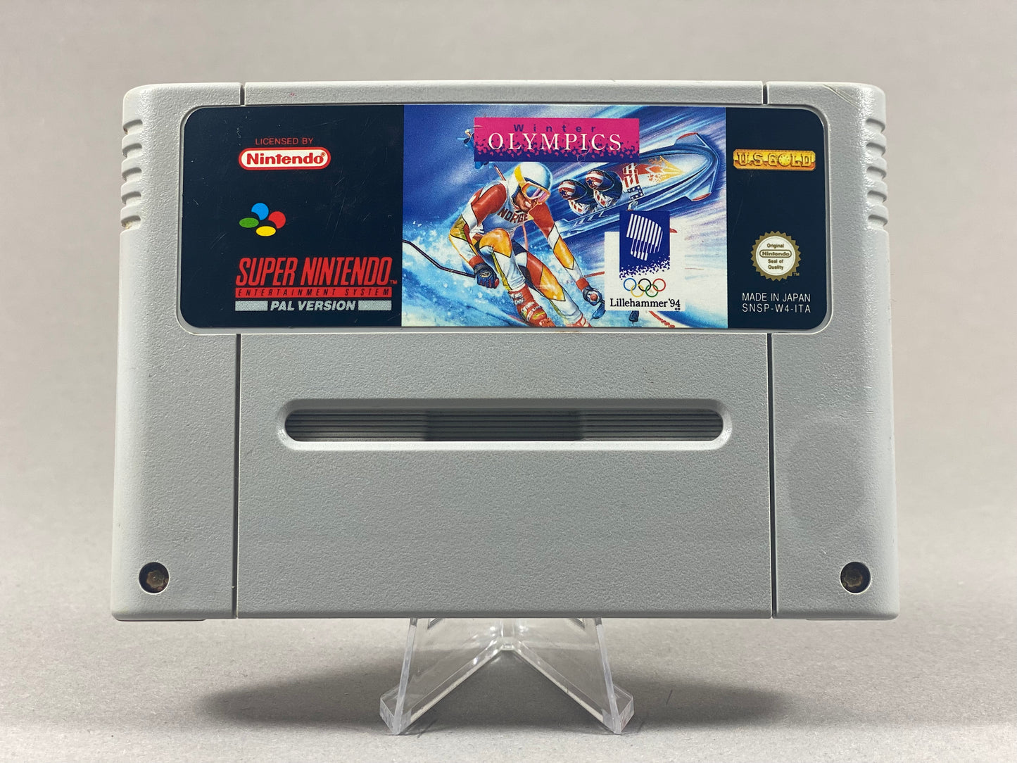 Super Nintendo Videospiel Winter Olympics Modul von vorne