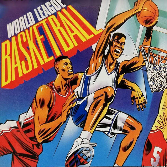 Super Nintendo Videospiel World League Basketball Modul von vorne