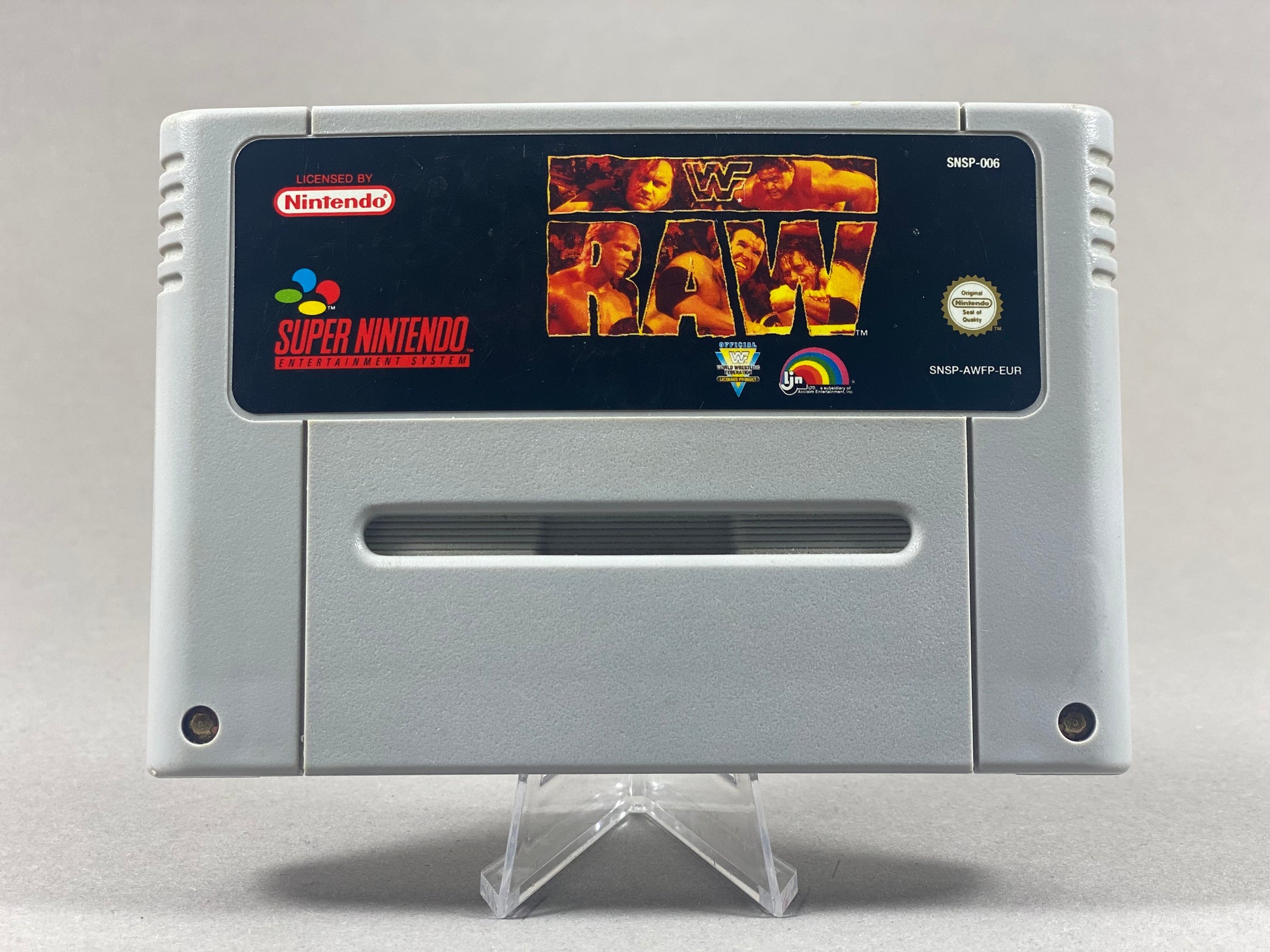 Super Nintendo Videospiel WWF RAW Modul von vorne