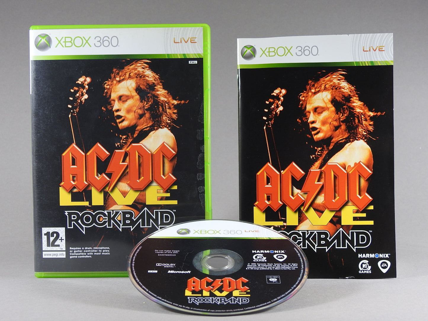 Xbox 360 Videospiel AC/DC Live Rock Band Hülle mit Anleitung und Disc