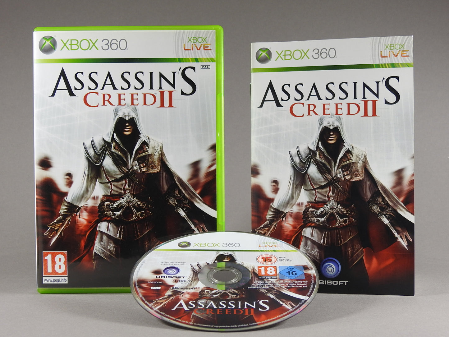 Xbox 360 Videospiel Assassins Creed 2 Hülle mit Anleitung und Disc