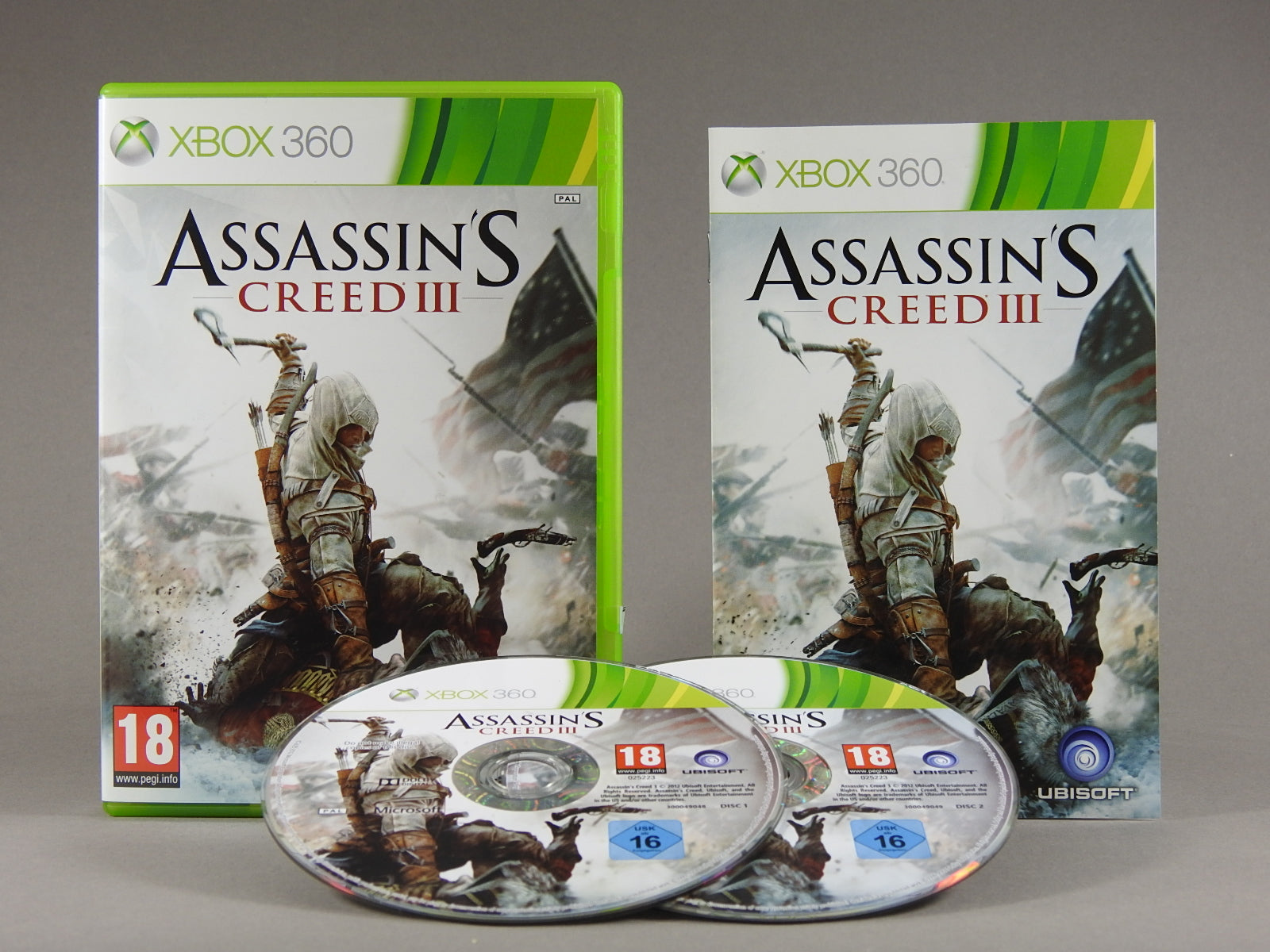 Xbox 360 Videospiel Assassins Creed 3 Hülle mit Anleitung und Disc