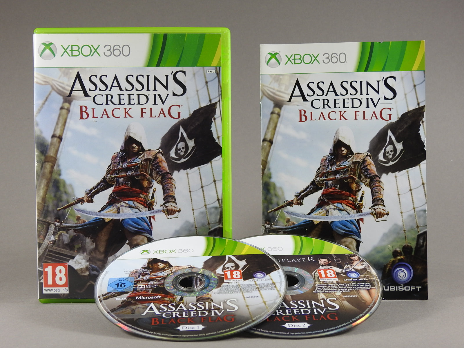 Xbox 360 Videospiel Assassins Creed 4 Black Flag Hülle mit Anleitung und Disc