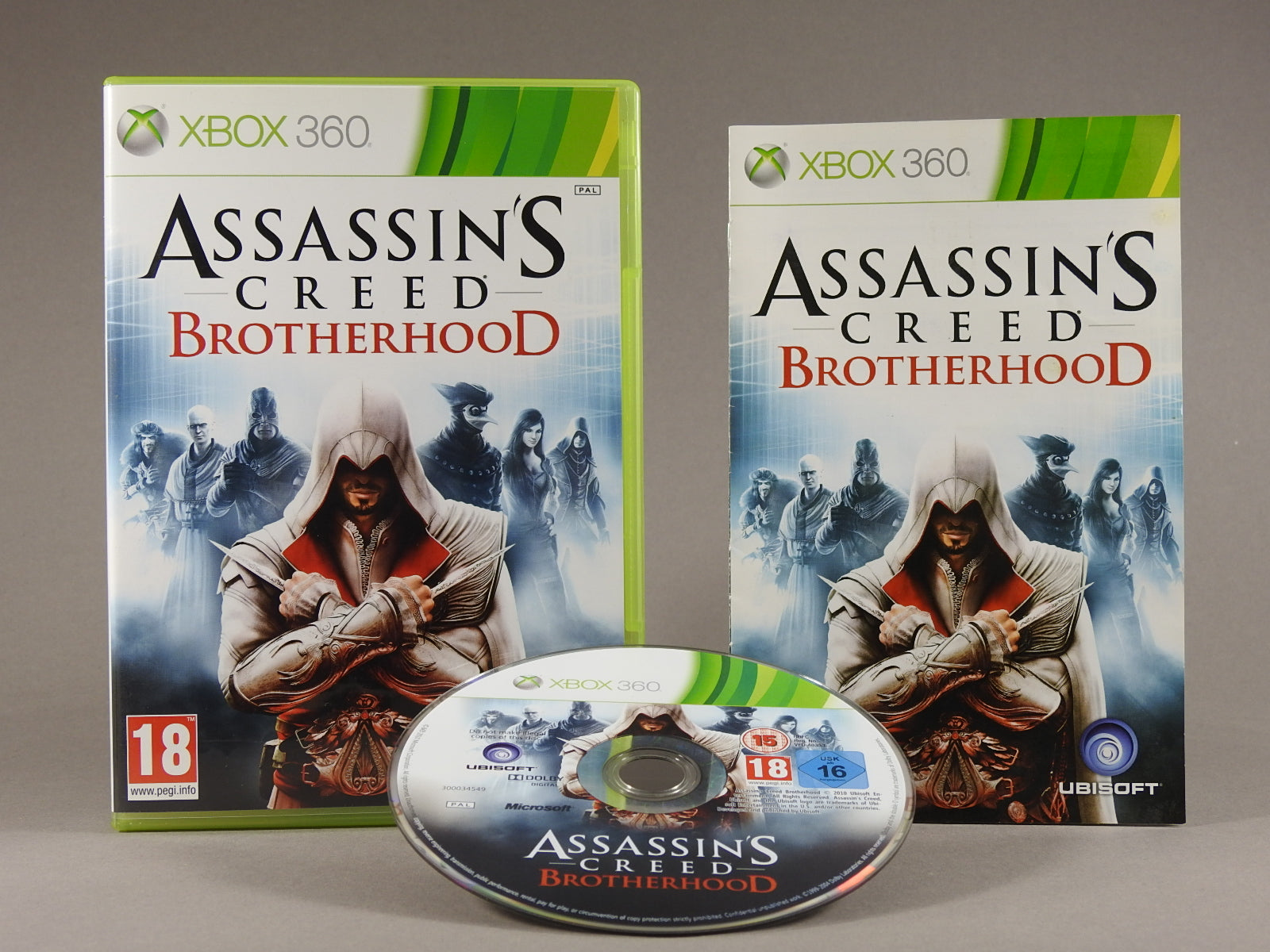 Xbox 360 Videospiel Assassins Creed Brotherhood Hülle mit Anleitung und Disc