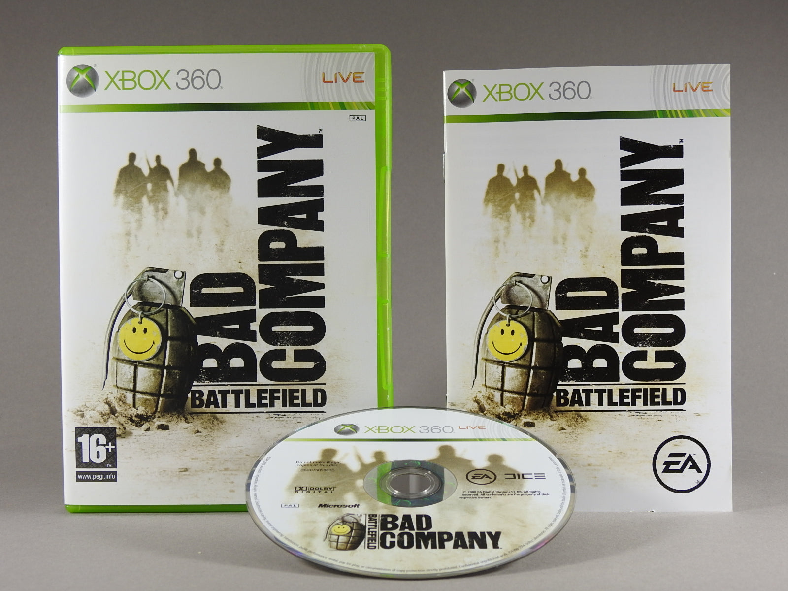 Xbox 360 Videospiel Battlefield Bad Company Hülle mit Anleitung und Disc