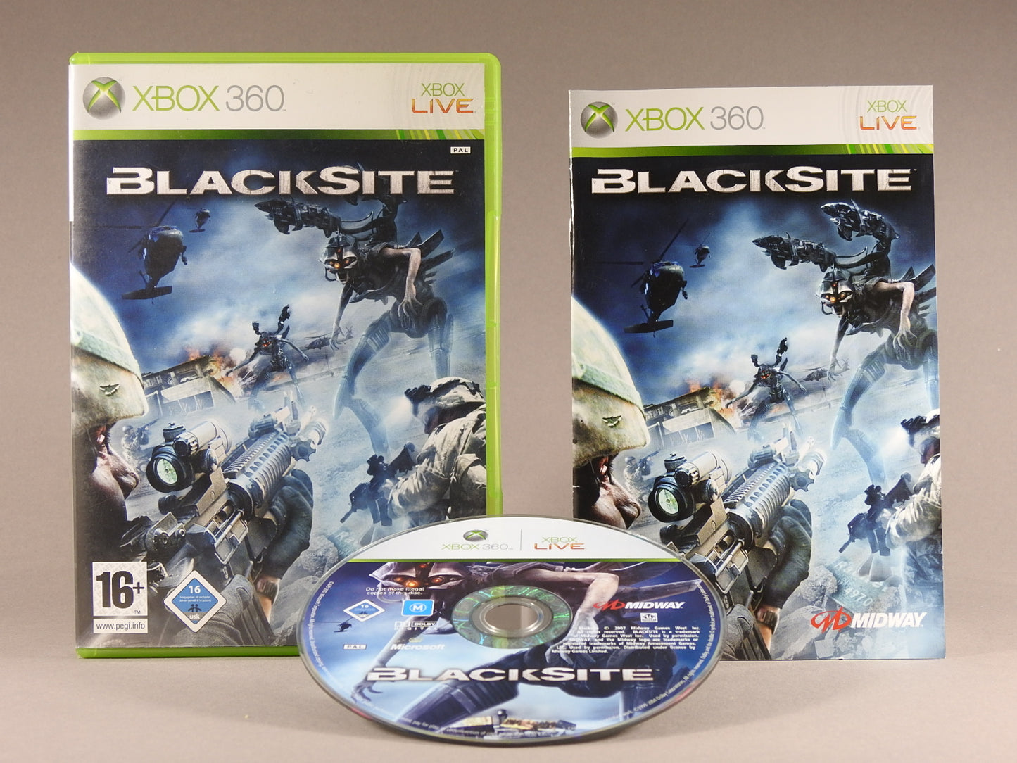 Xbox 360 Videospiel Black Site Hülle mit Anleitung und Disc