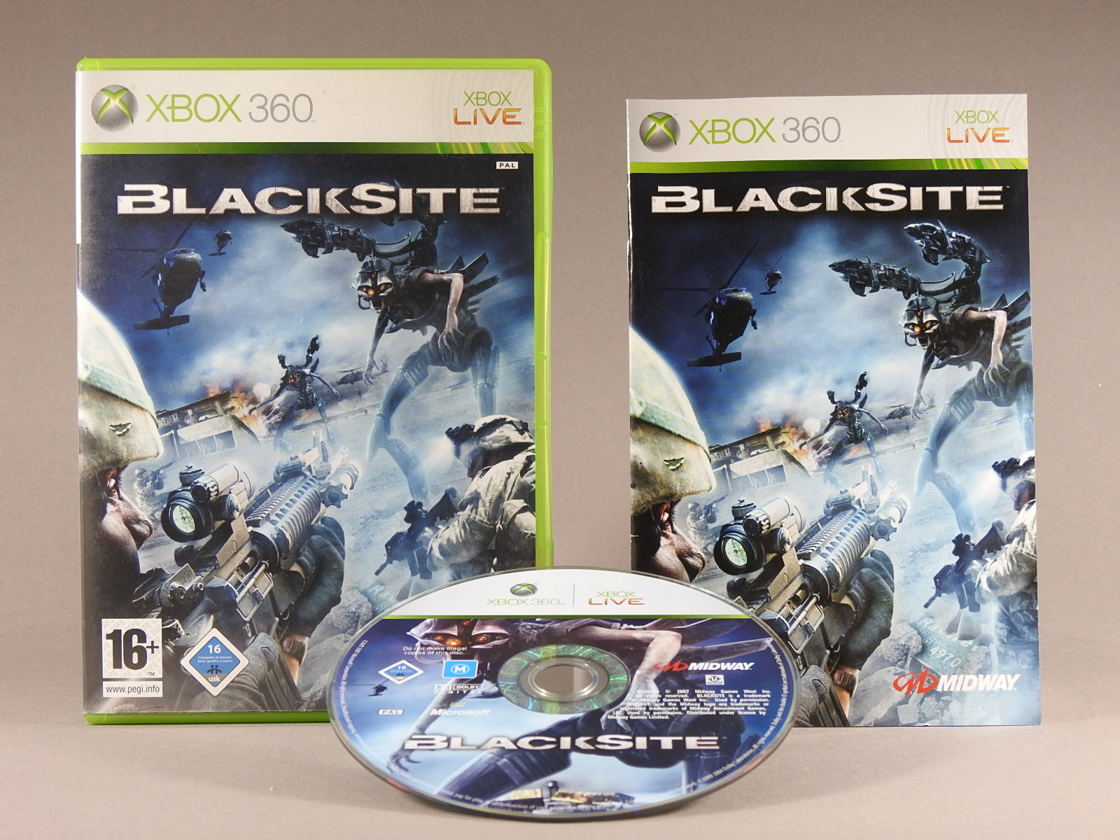 Xbox 360 Videospiel Black Site Hülle mit Anleitung und Disc