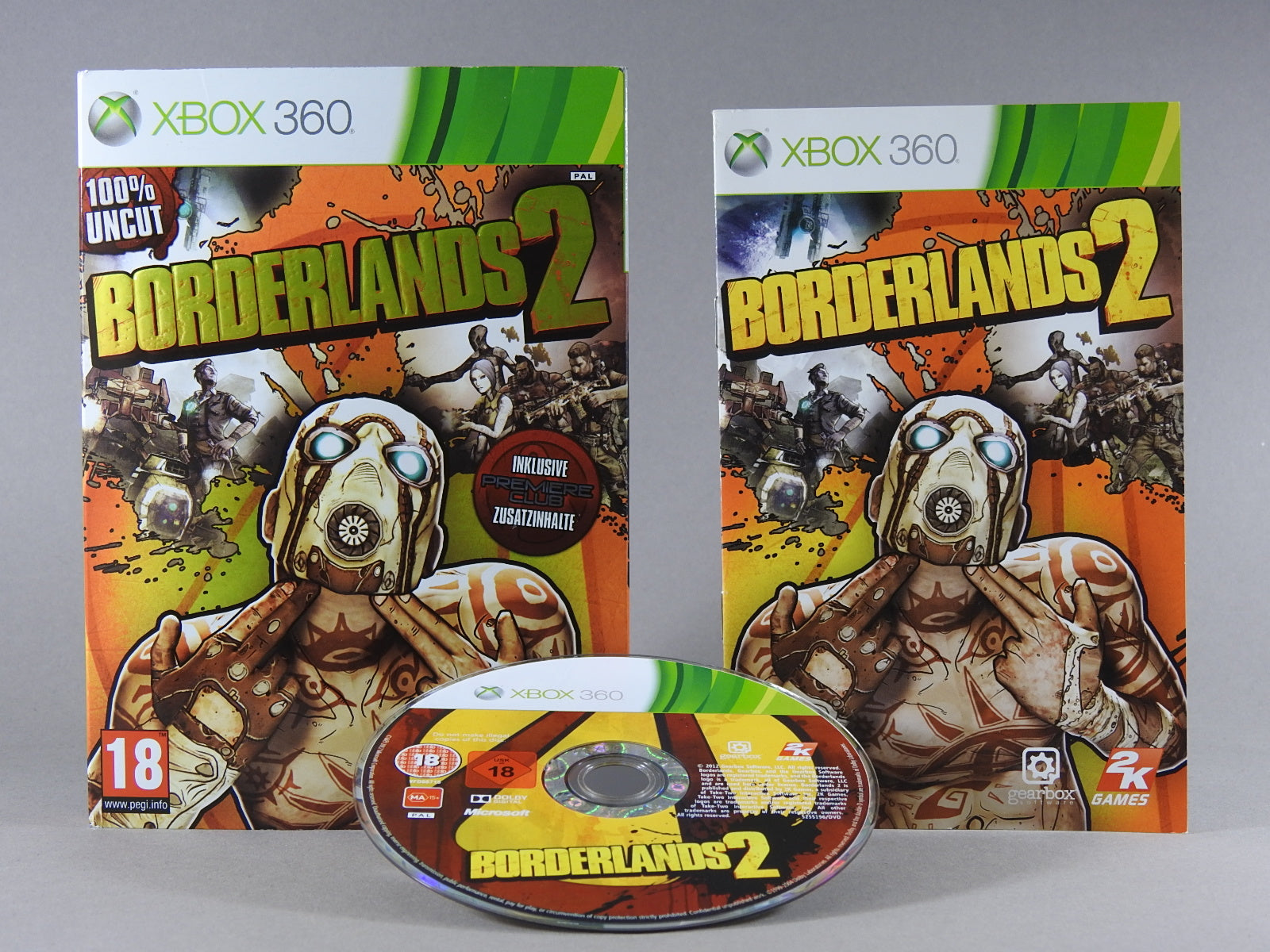 Xbox 360 Videospiel Borderlands 2 Hülle mit Anleitung und Disc