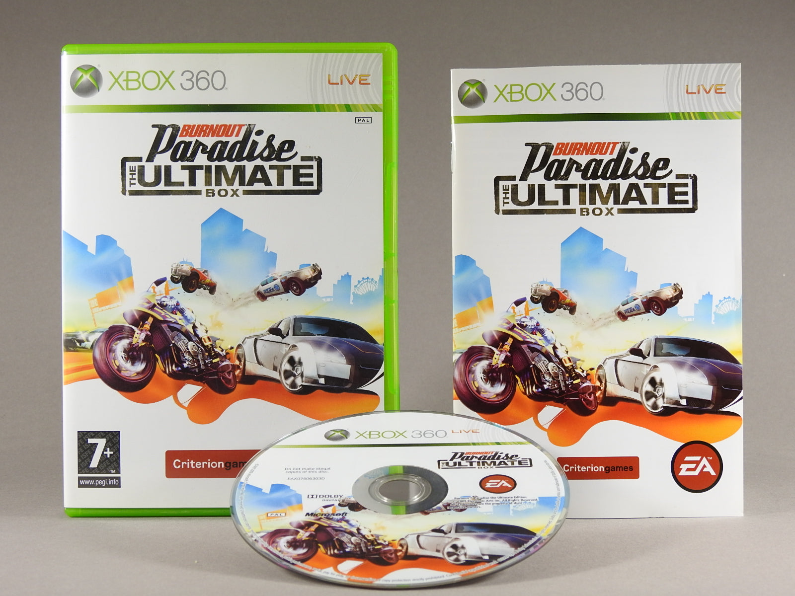 Xbox 360 Videospiel Burnout Paradise The Ultimate Box Hülle mit Anleitung und Disc