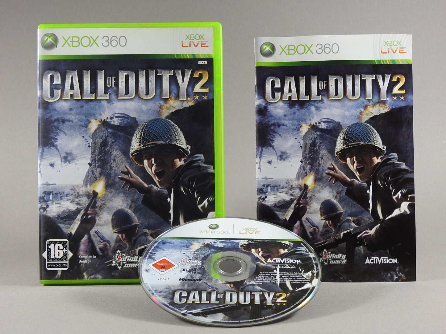 Xbox 360 Videospiel Call of Duty 2 Hülle mit Anleitung und Disc