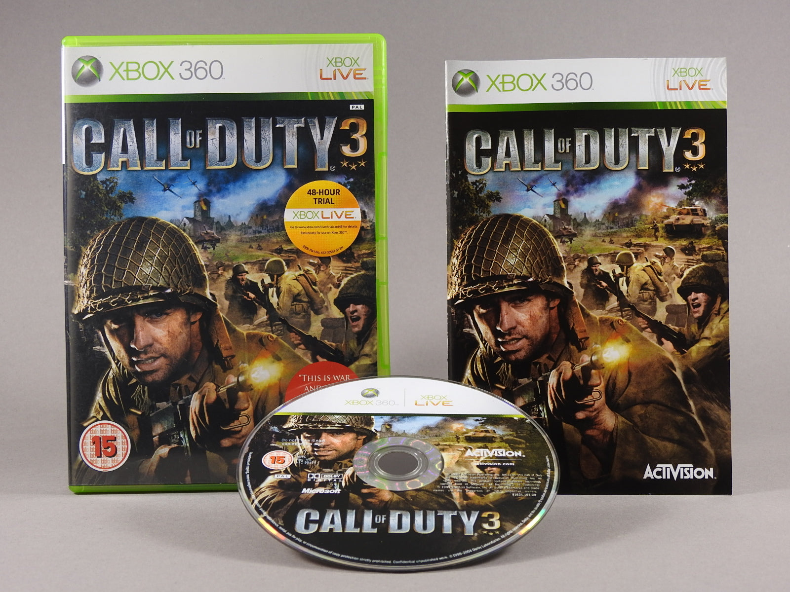 Xbox 360 Videospiel Call of Duty 3 Hülle mit Anleitung und Disc