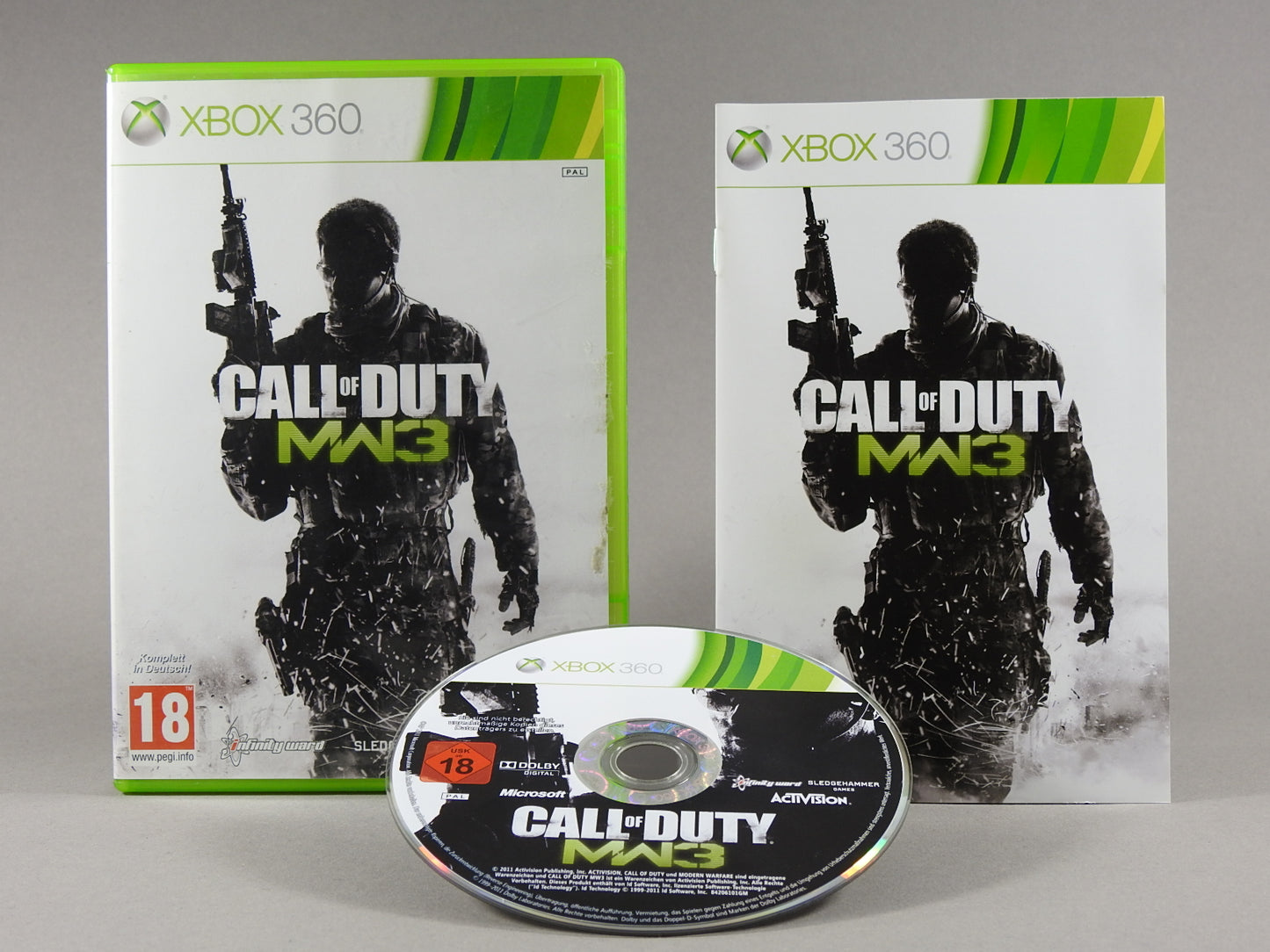 Xbox 360 Videospiel Call of Duty Modern Warfare 3 Hülle mit Anleitung und Disc