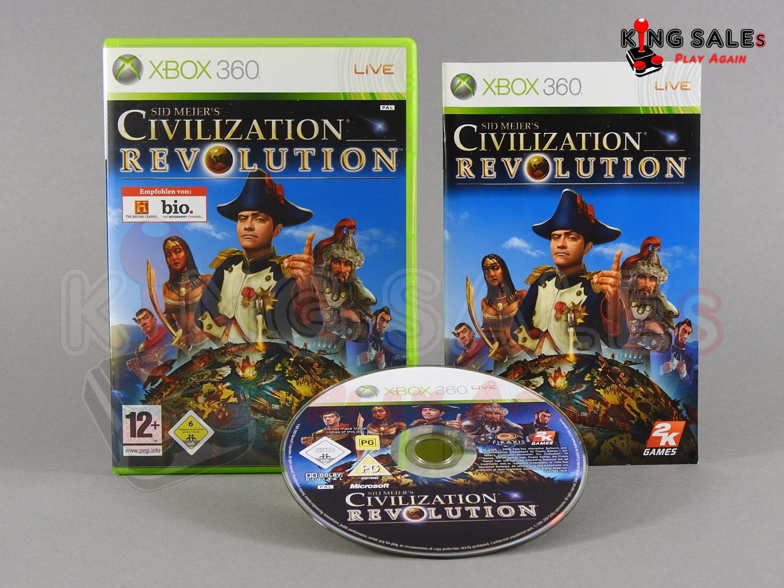 Xbox 360 Videospiel Civilization Revolution Hülle mit Anleitung und Disc