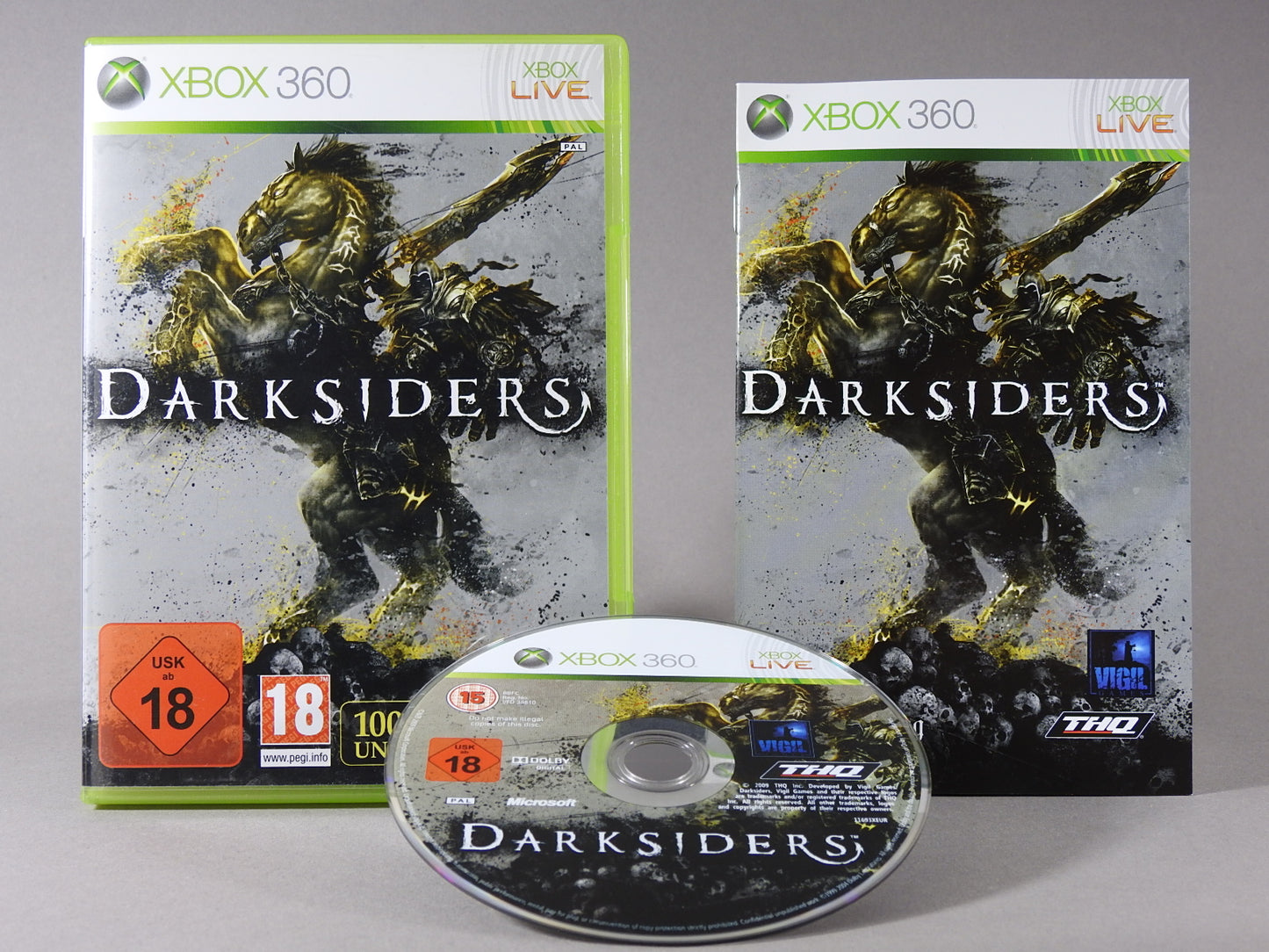 Xbox 360 Videospiel Darksiders Hülle mit Anleitung und Disc