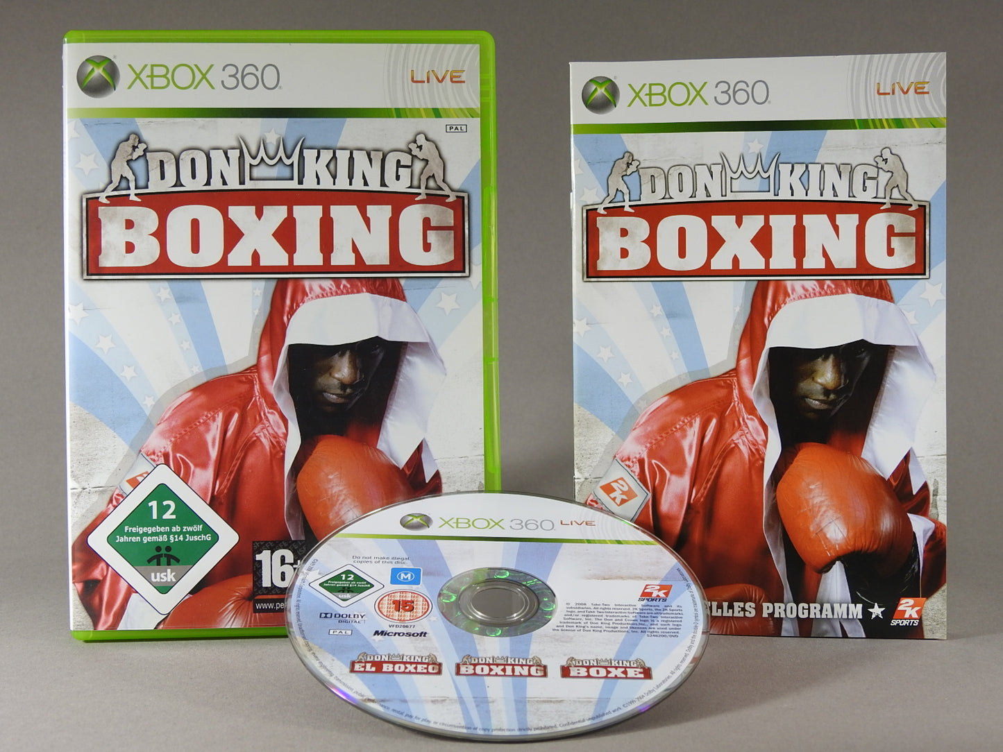 Xbox 360 Videospiel Don King Boxing Hülle mit Anleitung und Disc