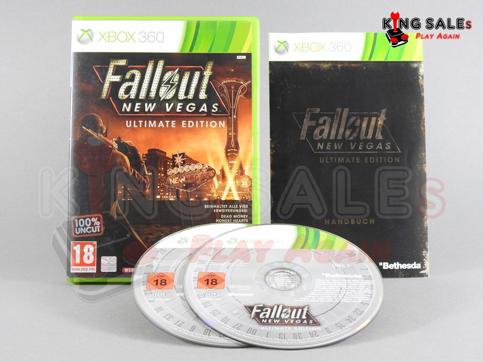 Xbox 360 Videospiel Fallout New Vegas Hülle mit Anleitung und Disc