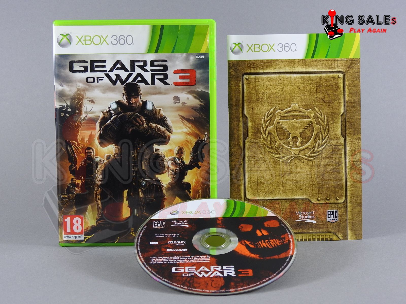 Xbox 360 Videospiel Gears of War 3 Hülle mit Anleitung und Disc