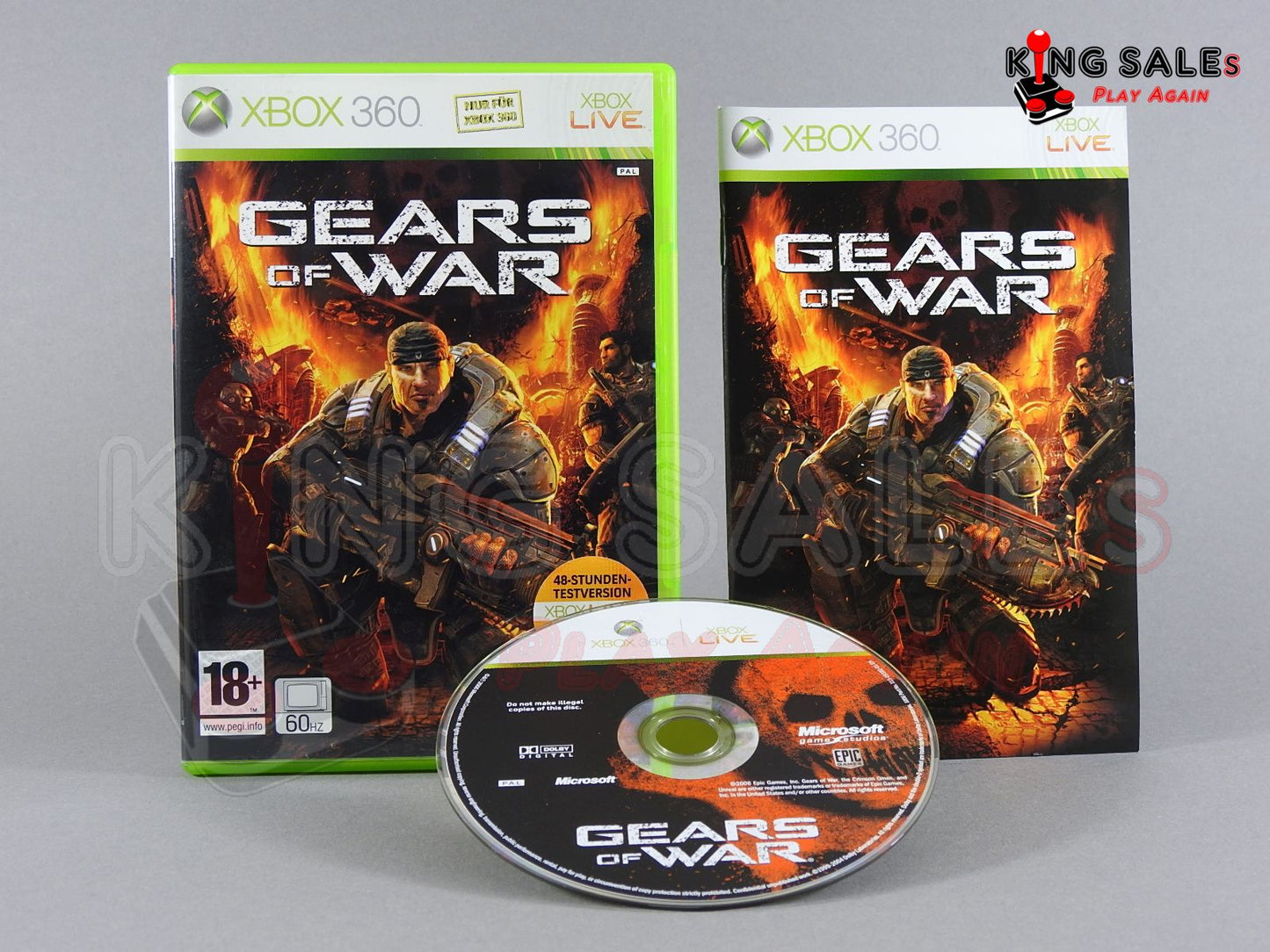 Xbox 360 Videospiel Gears of War Hülle mit Anleitung und Disc