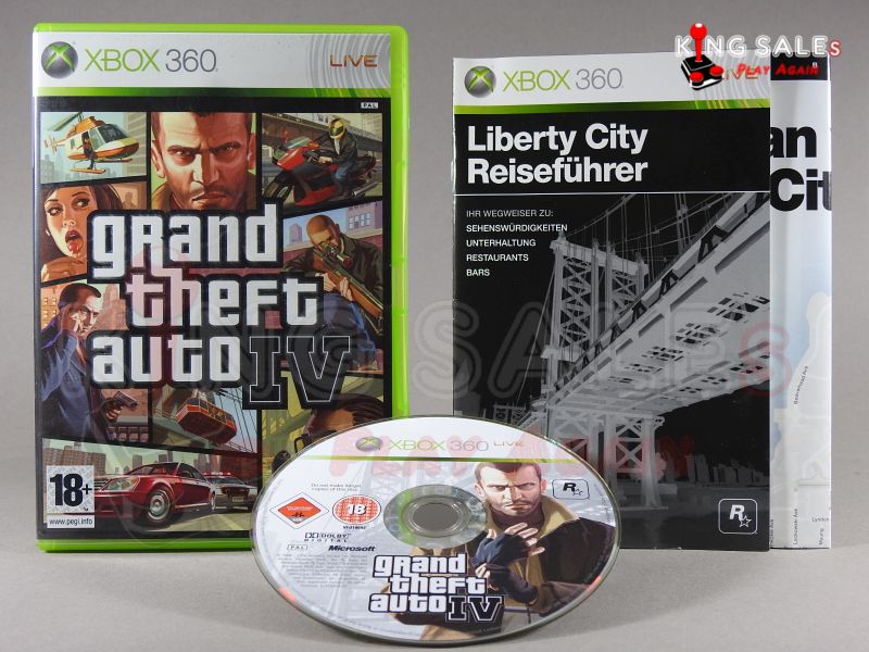 Xbox 360 Videospiel Grand Theft Auto 4 Hülle mit Anleitung und Disc