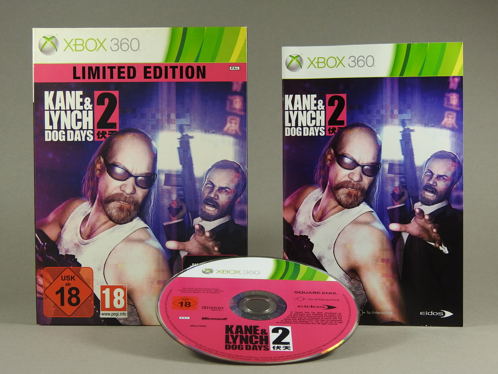 Xbox 360 Videospiel Kane & Lynch 2 Dog Days Hülle mit Anleitung und Disc