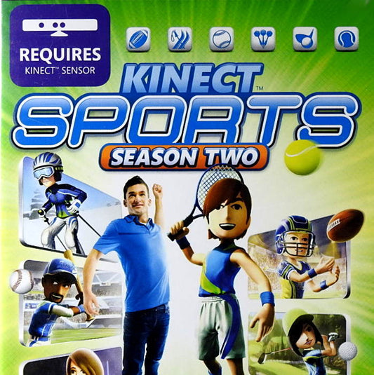 Xbox 360 Videospiel Kinect Sports Season TWo Hülle mit Anleitung und Disc