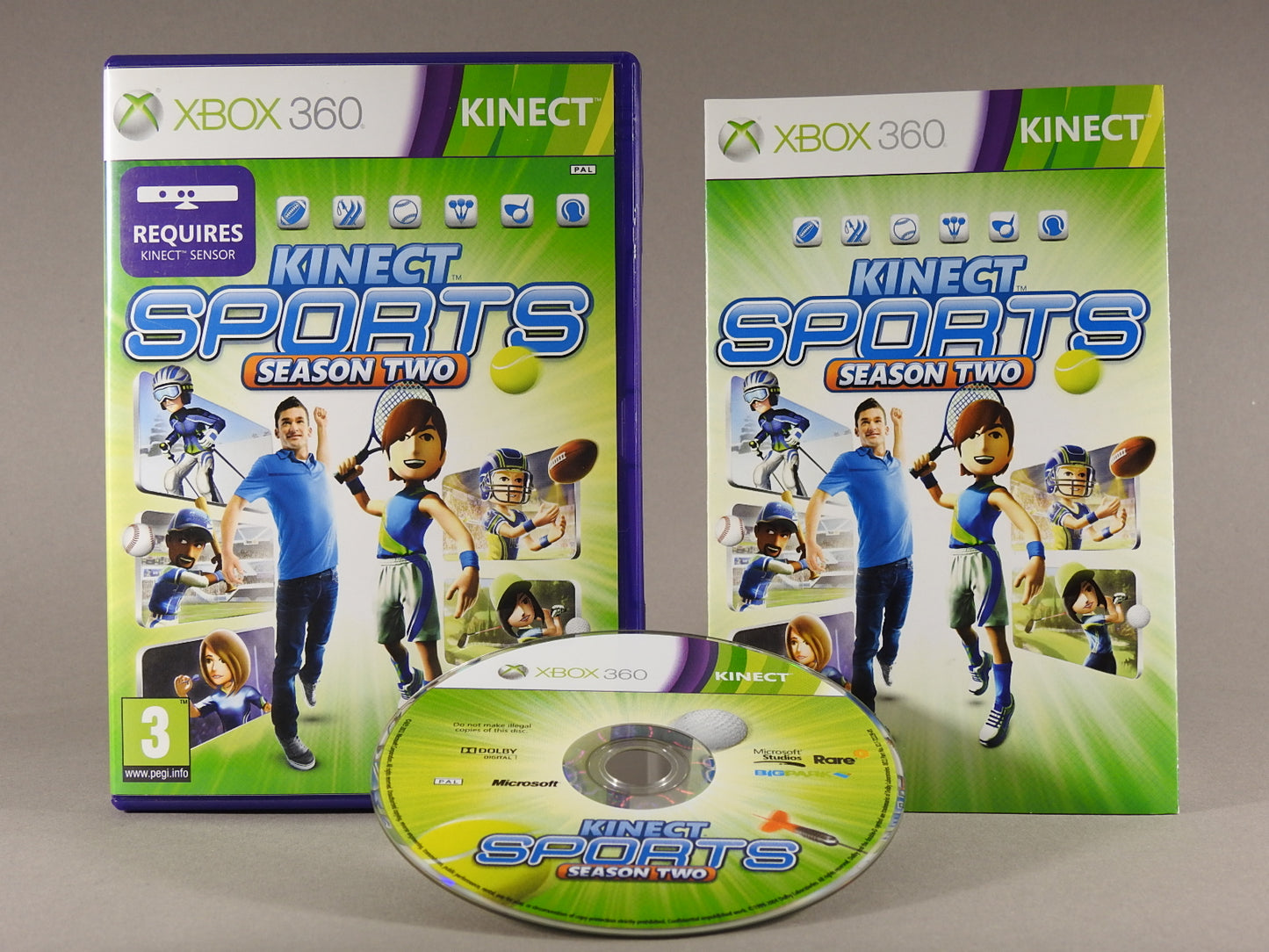 Xbox 360 Videospiel Kinect Sports Season TWo Hülle mit Anleitung und Disc