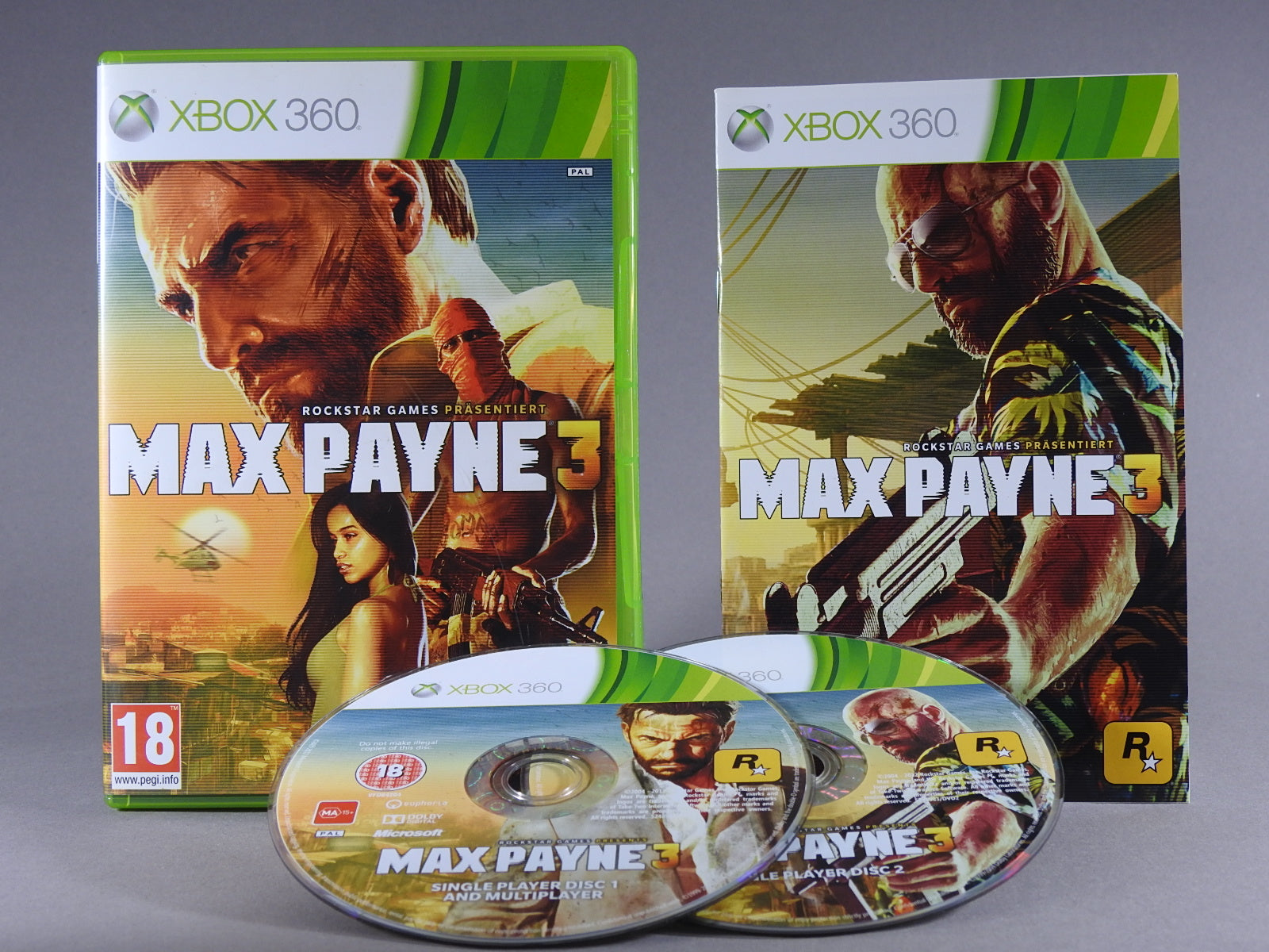 Xbox 360 Videospiel Max Payne 3 Hülle mit Anleitung und Disc