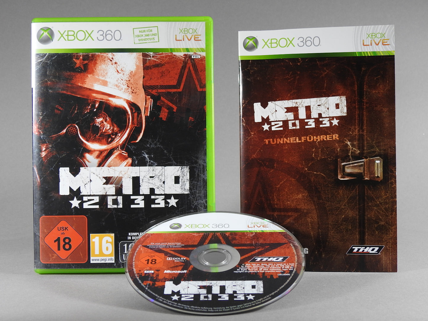 Xbox 360 Videospiel Metro 2033 Hülle mit Anleitung und Disc