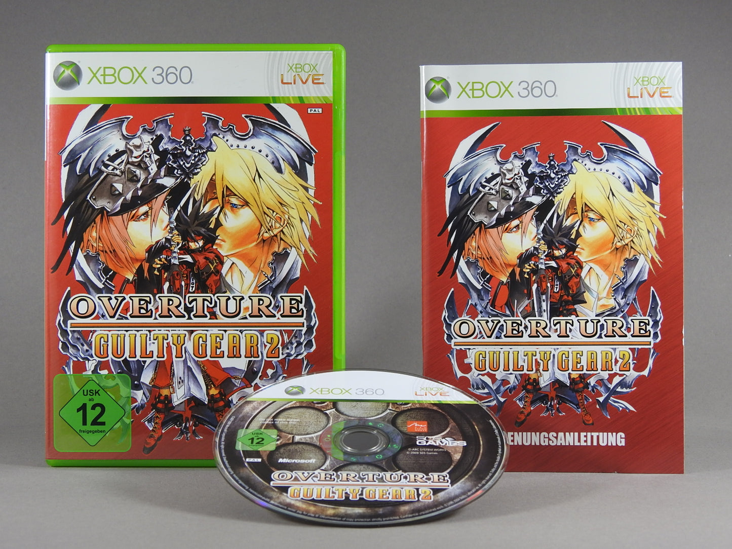 Xbox 360 Videospiel Overture Guilty Gear 2 Hülle mit Anleitung und Disc