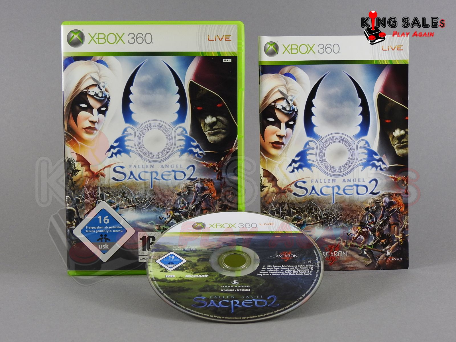 Xbox 360 Videospiel Sacre 2 Fallen Angel Hülle mit Anleitung und Disc