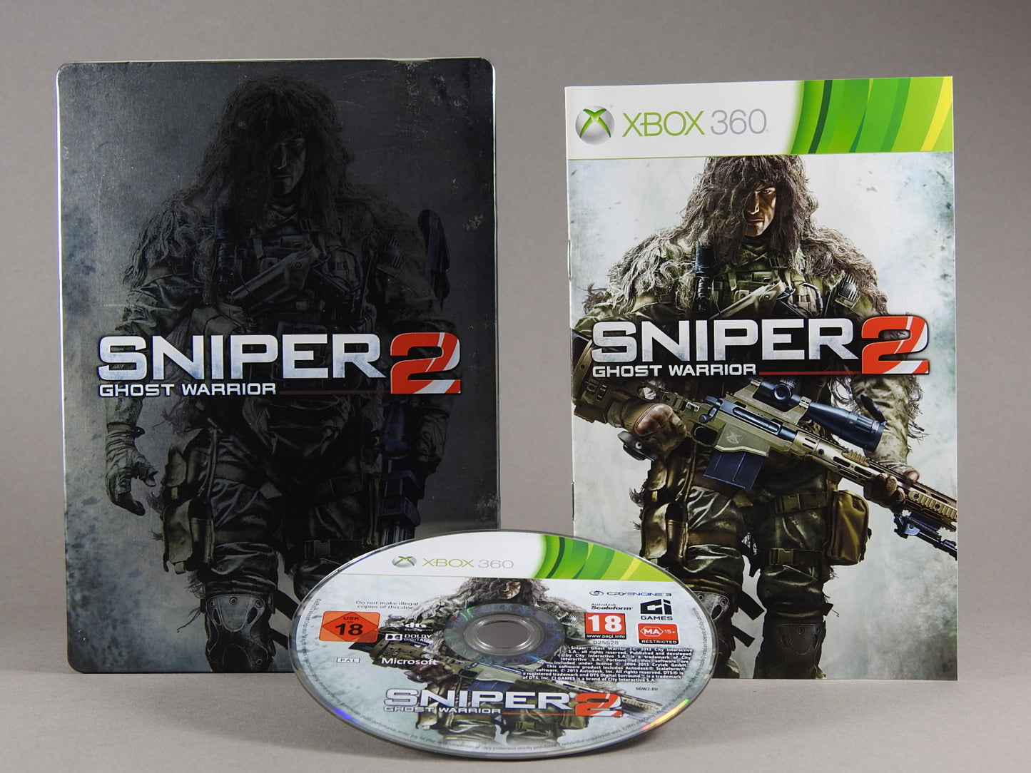 Xbox 360 Videospiel Sniper Ghost Warrior 2 Steelbook Hülle mit Anleitung und Disc