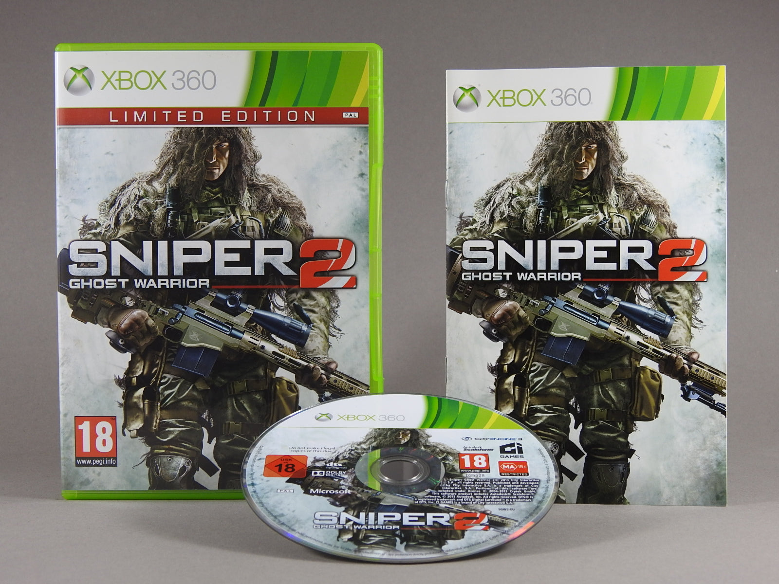 Xbox 360 Videospiel Sniper Ghost Warrior 2 Hülle mit Anleitung und Disc